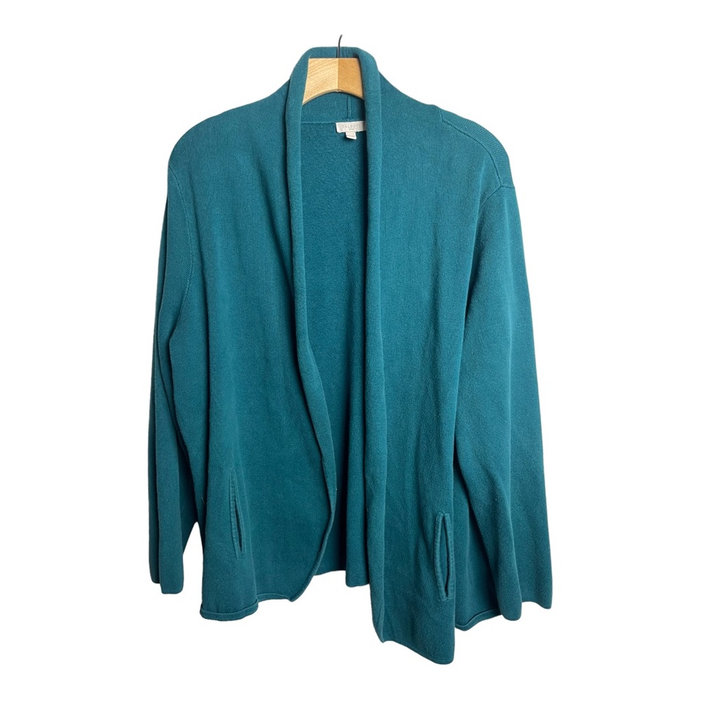 Talbots Blue Open Front Pocket Plus Size Cardigan Size 2XL